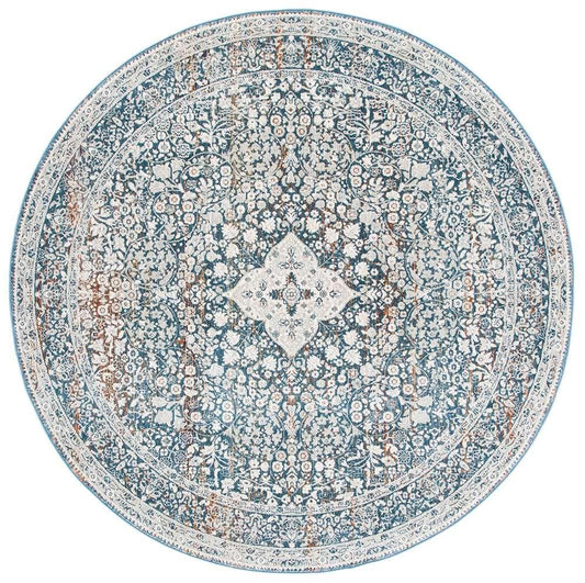 Lauren Ralph Lauren - Fleur Rug - 6-7in X 6-7in Round - Ivory / Blue veiw 1