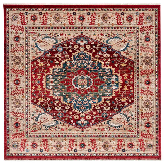 Lauren Ralph Lauren - Chloe Rug - 6-7in X 6-7in Square - Beige / Red veiw 1