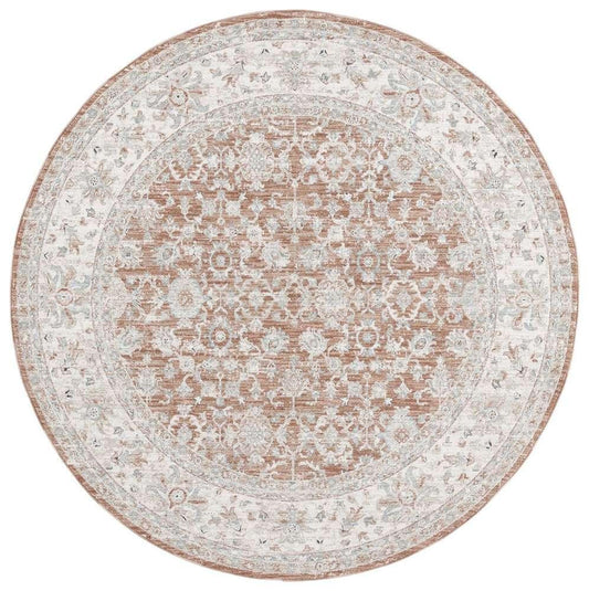 Lauren Ralph Lauren - 1751 Rug - 6-7in X 6-7in Round - Rust / Blue veiw 1