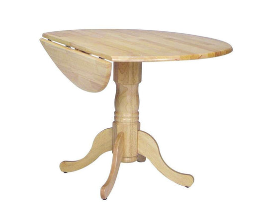 John Thomas Furniture - Dining Essentials - Round Drop Leaf Pedestal Table in Natural - T01-42DP veiw 1