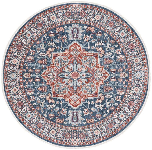 Lauren Ralph Lauren - 1411 Rug - 6-7in X 6-7in Round - Navy / Red Ivory veiw 1