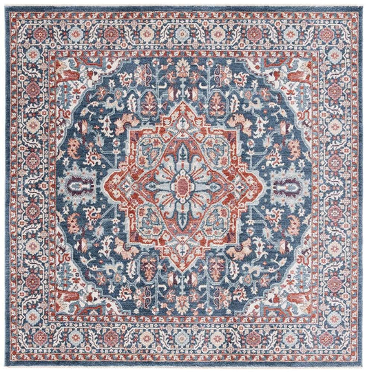 Lauren Ralph Lauren - 1411 Rug - 6-7in X 6-7in Square - Navy / Red Ivory veiw 1