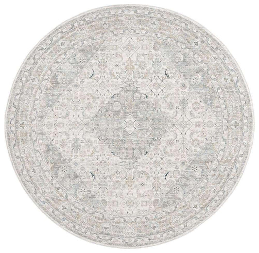 Lauren Ralph Lauren - 1755 Rug - 6-7in X 6-7in Round - Ivory / Blue veiw 1