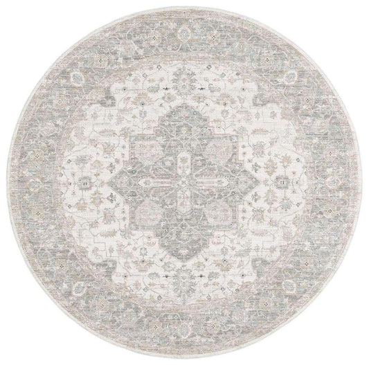 Lauren Ralph Lauren - 1759 Rug - 6-7in X 6-7in Round - Ivory / Blue veiw 1
