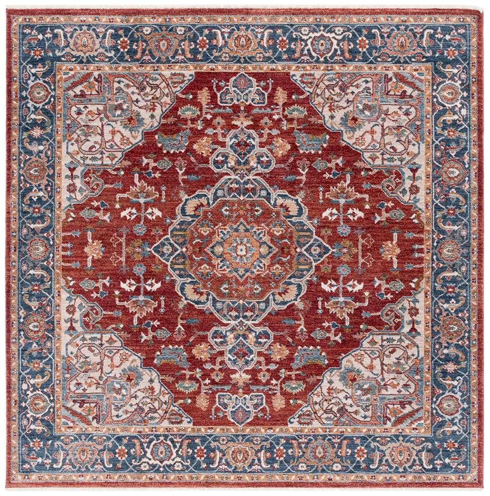Lauren Ralph Lauren - 1414 Rug - 6-7in X 6-7in Square - Red / Ivory Blue veiw 1