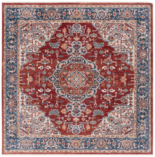 Lauren Ralph Lauren - 1414 Rug - 6-7in X 6-7in Square - Red / Ivory Blue veiw 1