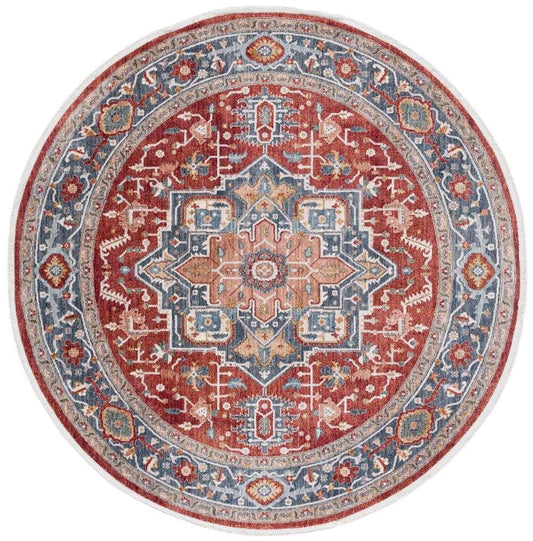 Lauren Ralph Lauren - 1415 Rug - 6-7in X 6-7in Round - Blue / Red Ivory veiw 1