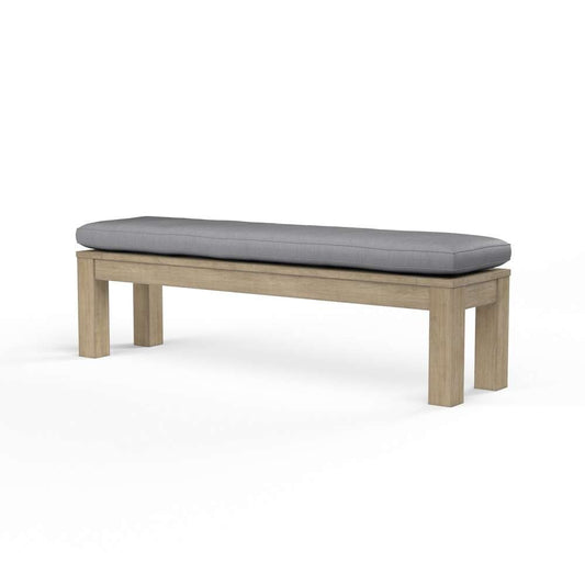 Sunset West - Coastal Teak Dining Bench in Canvas Granite, No Welt - SW5501-BNCH-5402 veiw 1