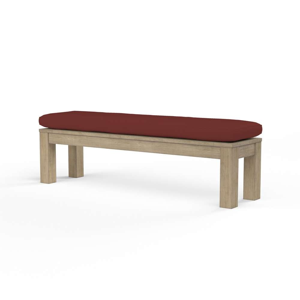 Sunset West - Coastal Teak Dining Bench in Canvas Henna, No Welt - SW5501-BNCH-5407 veiw 1