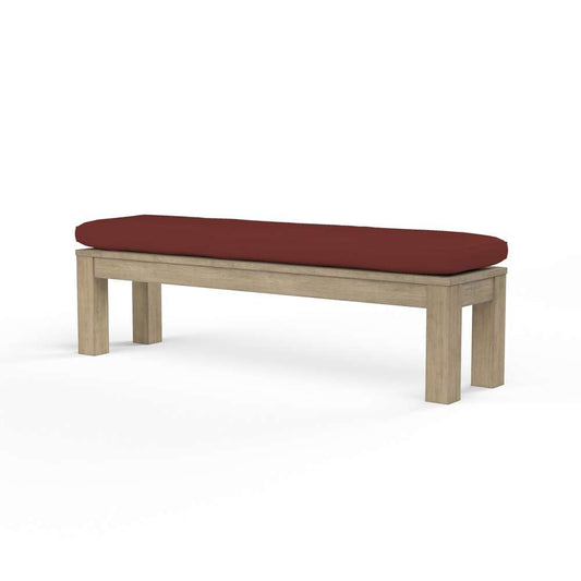 Sunset West - Coastal Teak Dining Bench in Canvas Henna, No Welt - SW5501-BNCH-5407 veiw 1