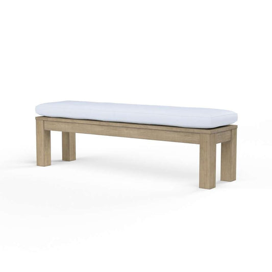 Sunset West - Coastal Teak Dining Bench in Canvas Natural, No Welt - SW5501-BNCH-5404 veiw 1