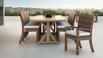 Sunset West - Havana Armless Dining Chair in Canvas Flax w/ Self Welt - SW1701-1A-FLAX-STKIT veiw 3