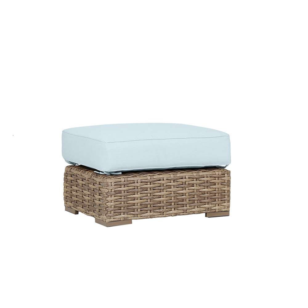 Sunset West - Havana Ottoman in Canvas Skyline w/ Self Welt - SW1701-OTT-14091 veiw 1
