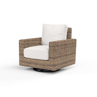 Sunset West - Havana Swivel Club Rocker in Canvas Flax w/ Self Welt - SW1701-21SR-FX-STKIT veiw 1