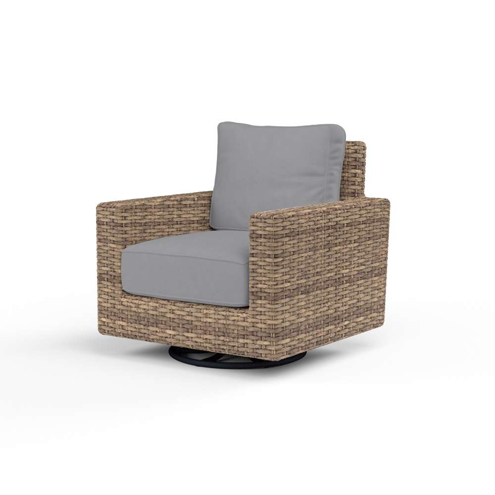 Sunset West - Havana Swivel Club Rocker in Canvas Granite w/ Self Welt - SW1701-21SR-5402 veiw 1