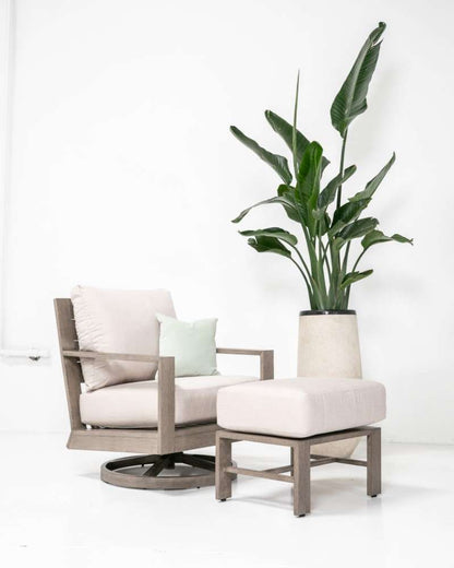 Sunset West - Laguna Swivel Club Rocker in Canvas Flax, No Welt - SW3501-21SR-FX-STKIT veiw 3