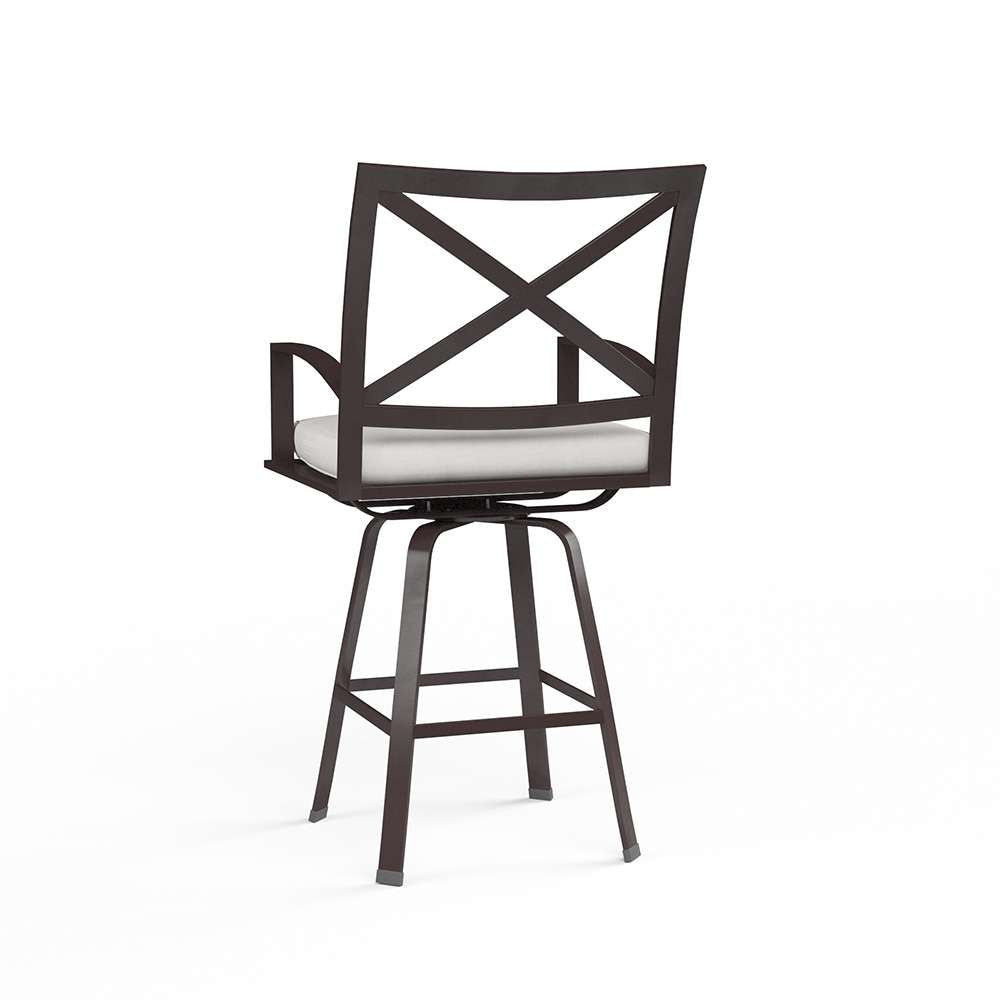 Sunset West - La Jolla Swivel Barstool in Canvas Flax w/ Self Welt - SW401-7B-FLAX-STKIT veiw 2