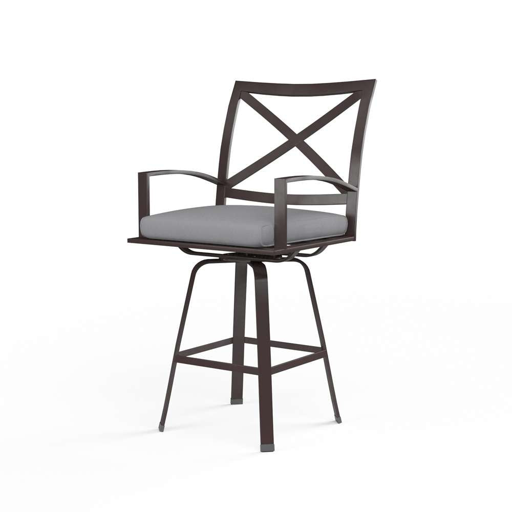 Sunset West - La Jolla Swivel Barstool in Canvas Granite w/ Self Welt - SW401-7B-5402 veiw 1