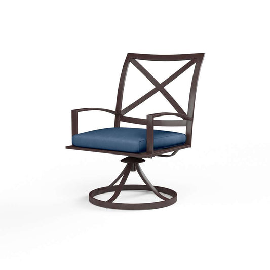 Sunset West - La Jolla Swivel Dining Chair in Spectrum Indigo w/ Self Welt - SW401-11-48080 veiw 1