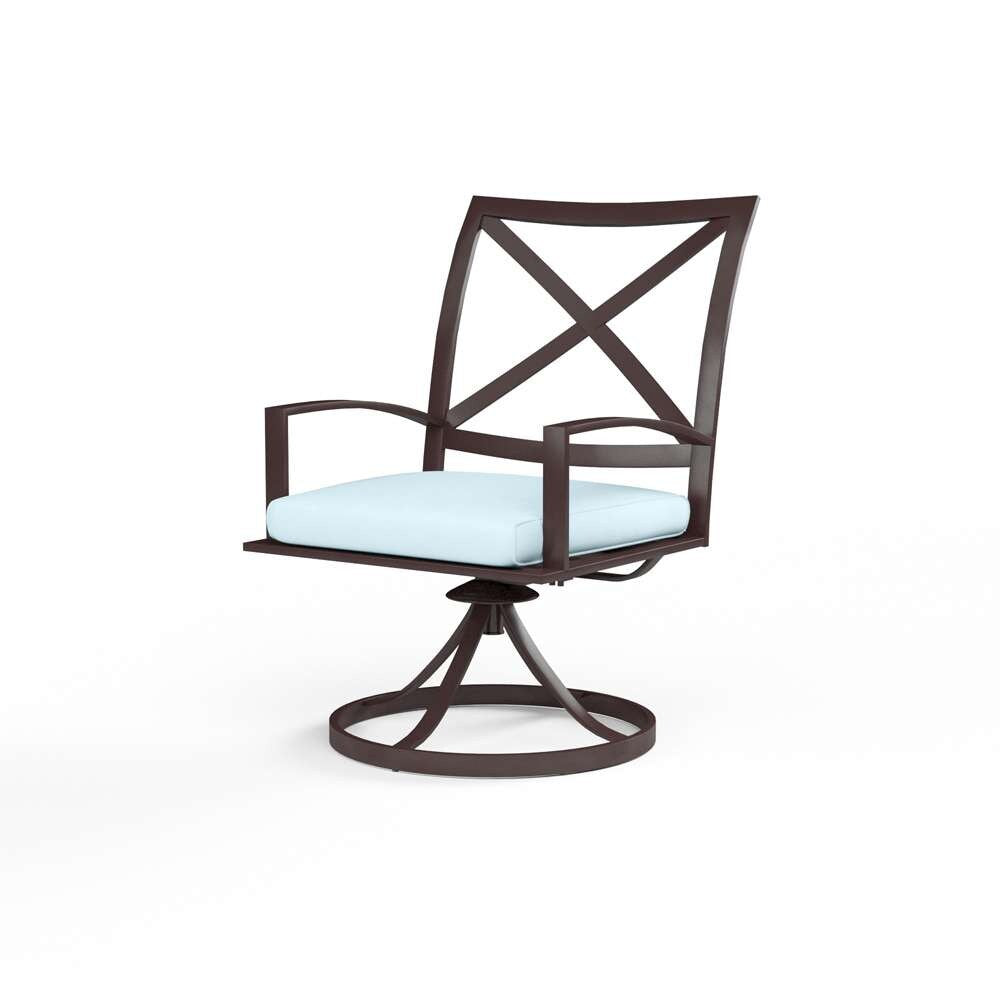 Sunset West - La Jolla Swivel Dining Chair in Canvas Skyline w/ Self Welt - SW401-11-14091 veiw 1
