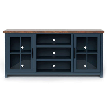 Legends Furniture - Bridgevine Home 66 in. Blue Denim and Barnwood Finish Solid Wood TV Stand (TVs up to 75 in.) - NT1210.BWK veiw 3