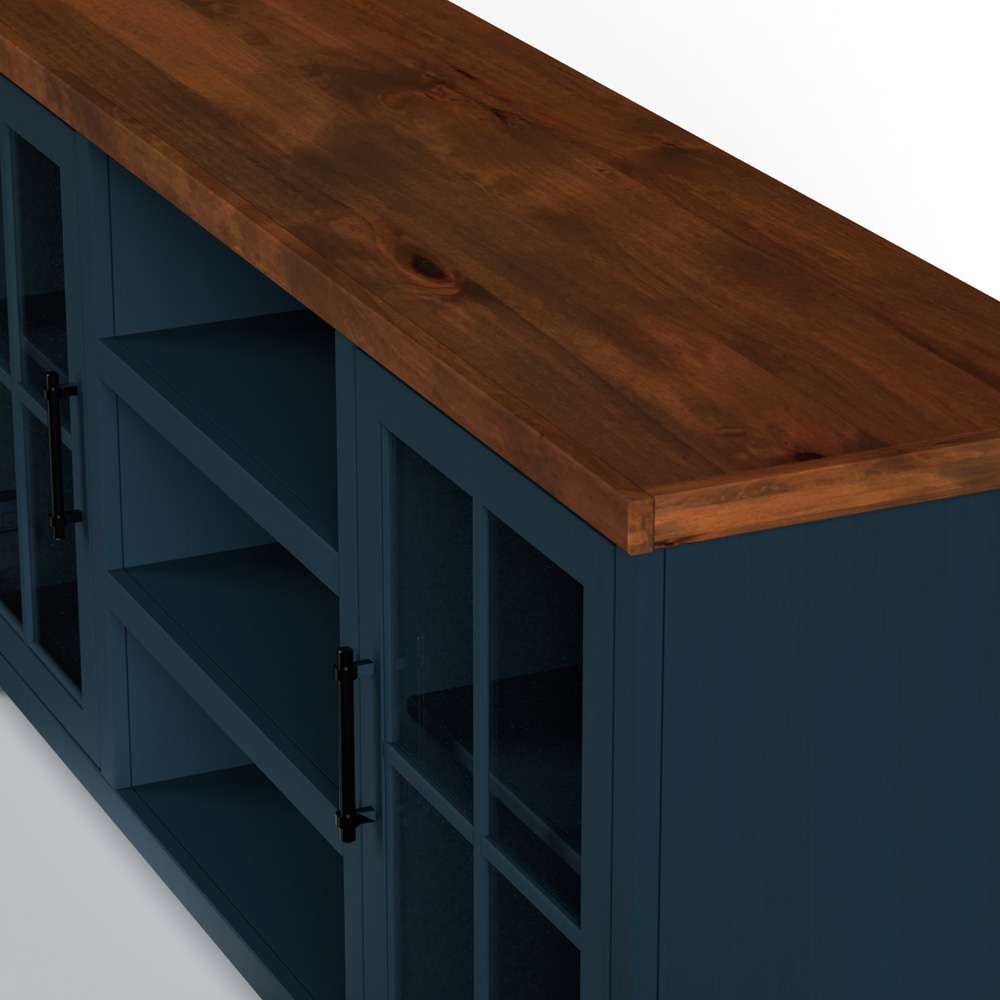 Legends Furniture - Bridgevine Home 66 in. Blue Denim and Barnwood Finish Solid Wood TV Stand (TVs up to 75 in.) - NT1210.BWK veiw 5