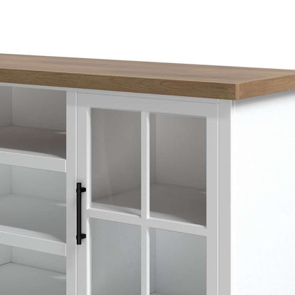 Legends Furniture - Bridgevine Home 66 in. White Wash and Barnwood Finish Solid Wood TV Stand (TVs up to 75 in.) - HT1210.BJW veiw 5