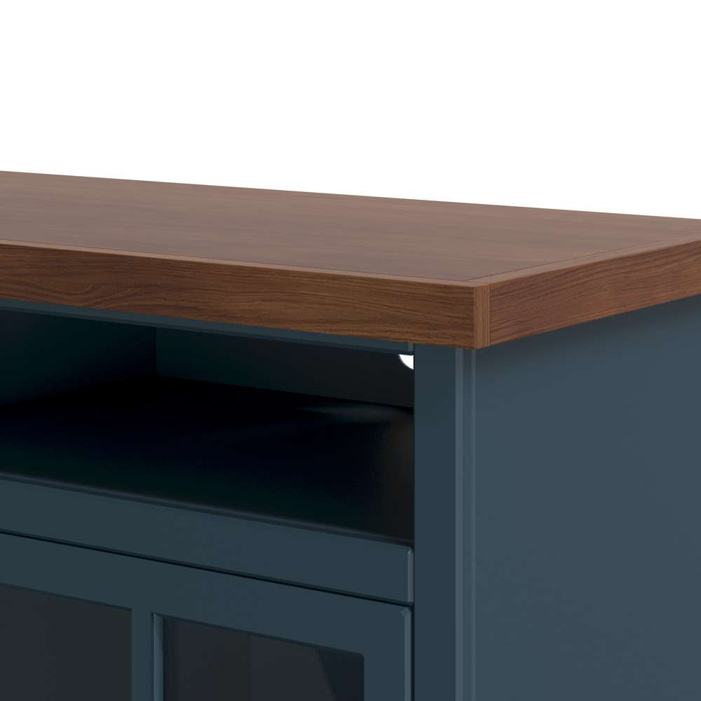 Legends Furniture - Bridgevine Home 73 in. Blue Denim and Barnwood Brown Finish Solid Wood Fireplace TV Stand - NT5110.BWK veiw 4