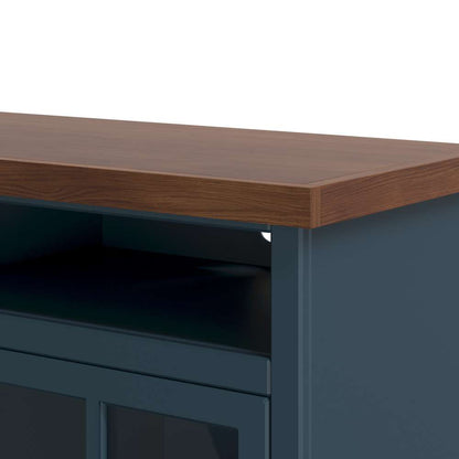 Legends Furniture - Bridgevine Home 73 in. Blue Denim and Barnwood Brown Finish Solid Wood Fireplace TV Stand - NT5110.BWK veiw 4