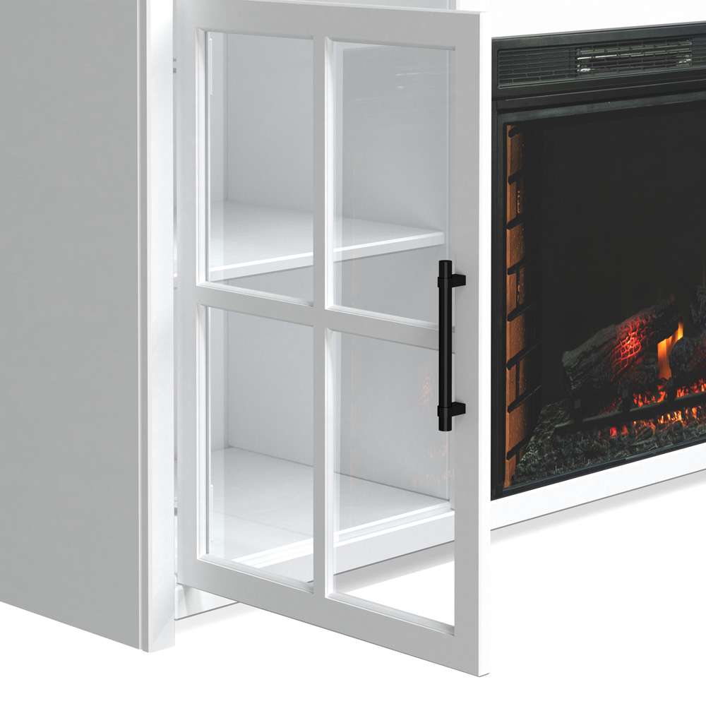 Legends Furniture - Bridgevine Home 73 in. Whitewash and Barnwood Brown Finish Solid Wood Fireplace TV Stand - HT5110.BJW view 3