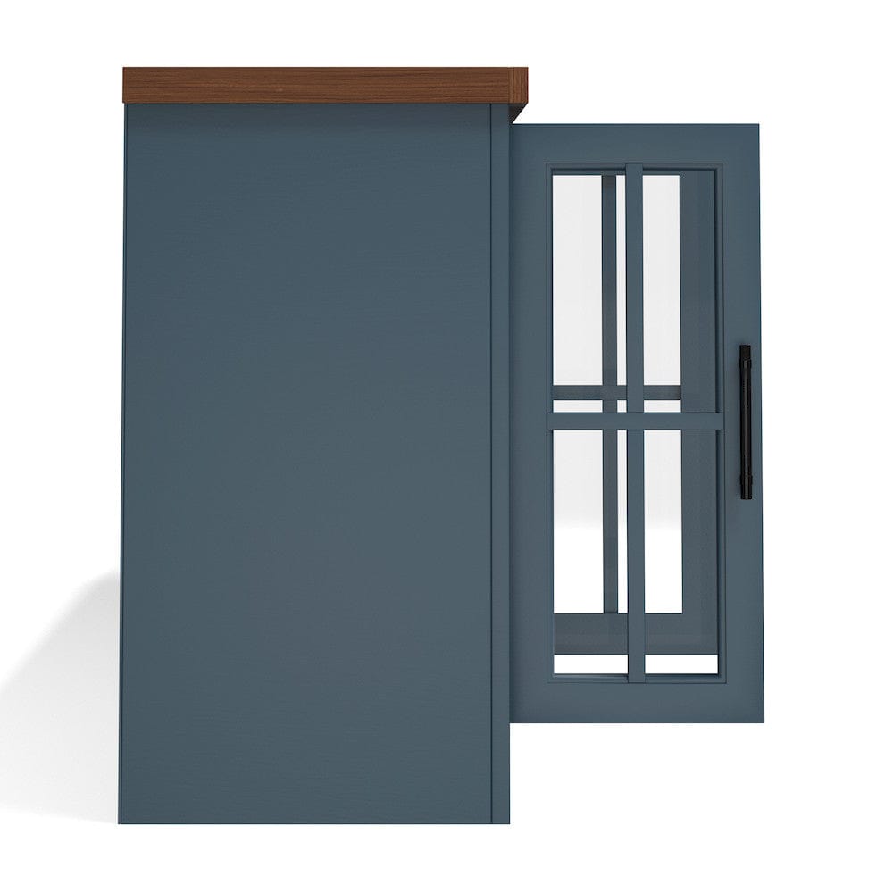 Bridgevine Home - 97 in. Blue Denim and Barnwood Brown Finish Solid Wood Fireplace TV Stand - NT5410.BWK view 7