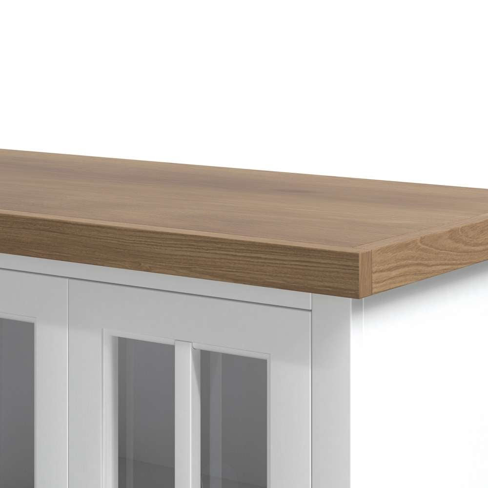 Legends Furniture - Bridgevine Home 97 in. Whitewash and Barnwood Brown Finish Solid Wood Fireplace TV Stand - HT5410.BJW view 4