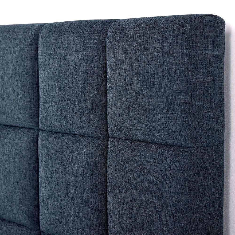 Legends Furniture - Bridgevine Home King Size Tall Blue Denim Square Headboard Upholstered Platform Bed - ZBRD-7000KG veiw 4