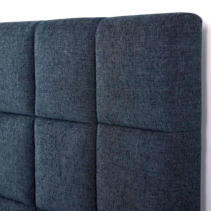 Legends Furniture - Bridgevine Home King Size Tall Blue Denim Square Headboard Upholstered Platform Bed - ZBRD-7000KG veiw 4