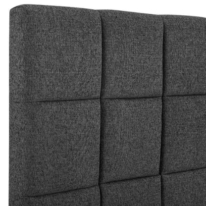 Legends Furniture - Bridgevine Home Queen Size Tall Grey Square Headboard Upholstered Platform Bed - ZBRD-7007QN veiw 3