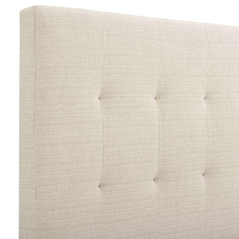 Legends Furniture - Bridgevine Home Queen Size Tall Tan Tufted Headboard Upholstered Platform Bed - ZBRD-7002QN veiw 3