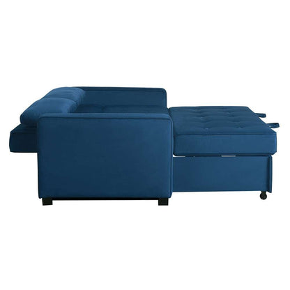 Serta by Lifestyle Solutions - Gentry Full Convertible Loveseat, Navy Blue - SA-AGS-FS2-NVY veiw 2