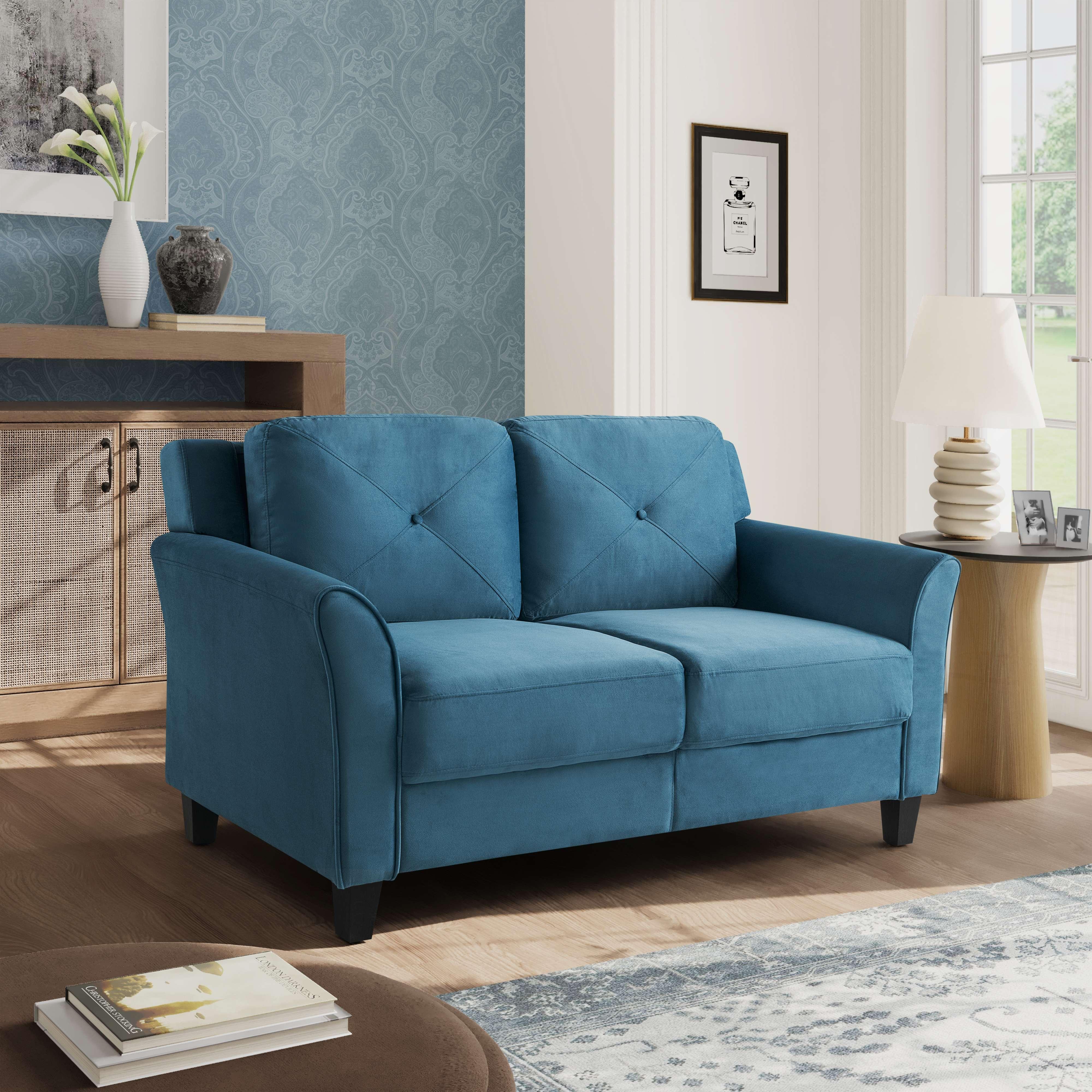 Lifestyle Solutions - Highland Loveseat with Curved Arms, Blue - CCHRFKS2BLUVA veiw 1