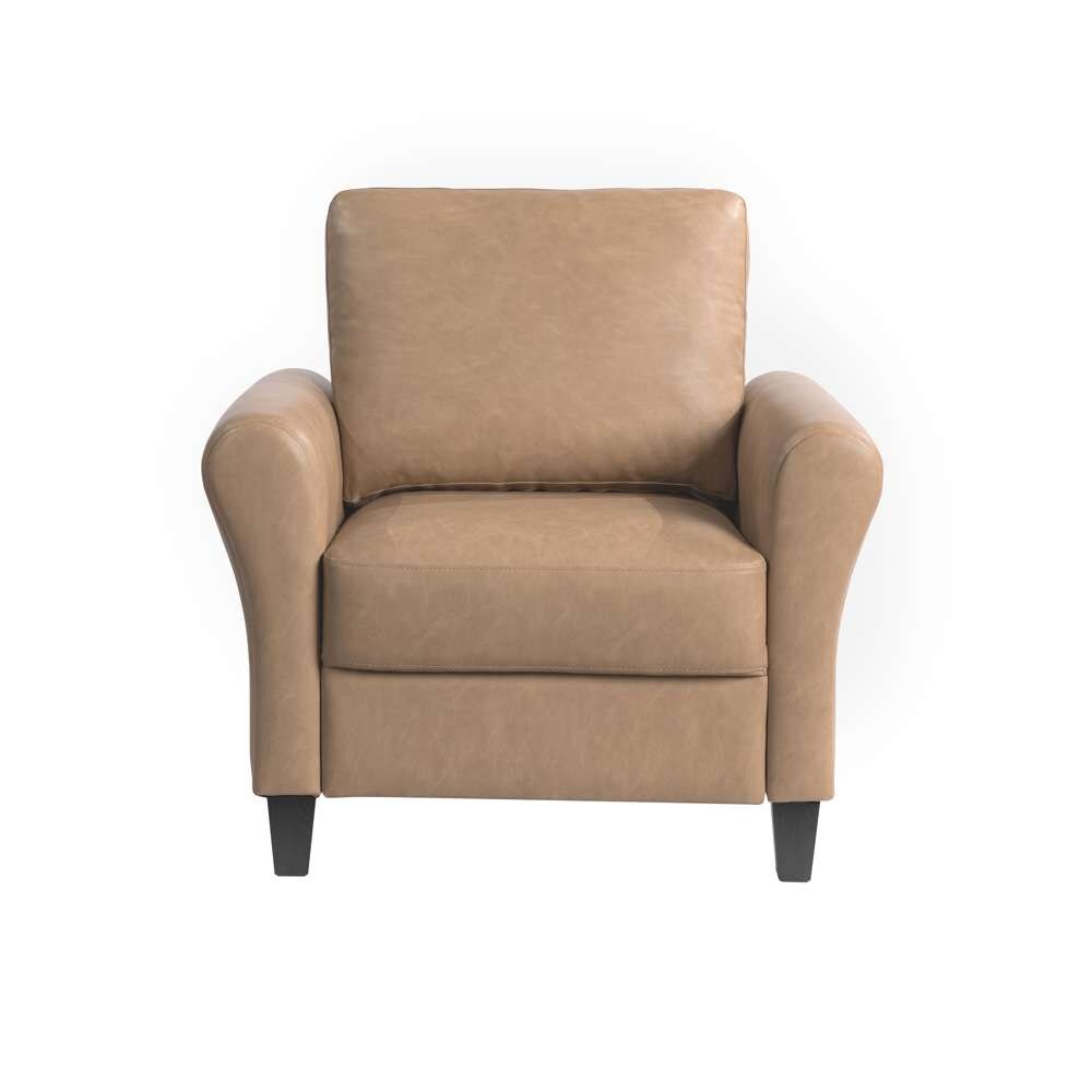 Lifestyle Solutions - Westley Chair with Rolled Arms, Light Brown Faux Leather - CCWENKS1LBRRA veiw 1