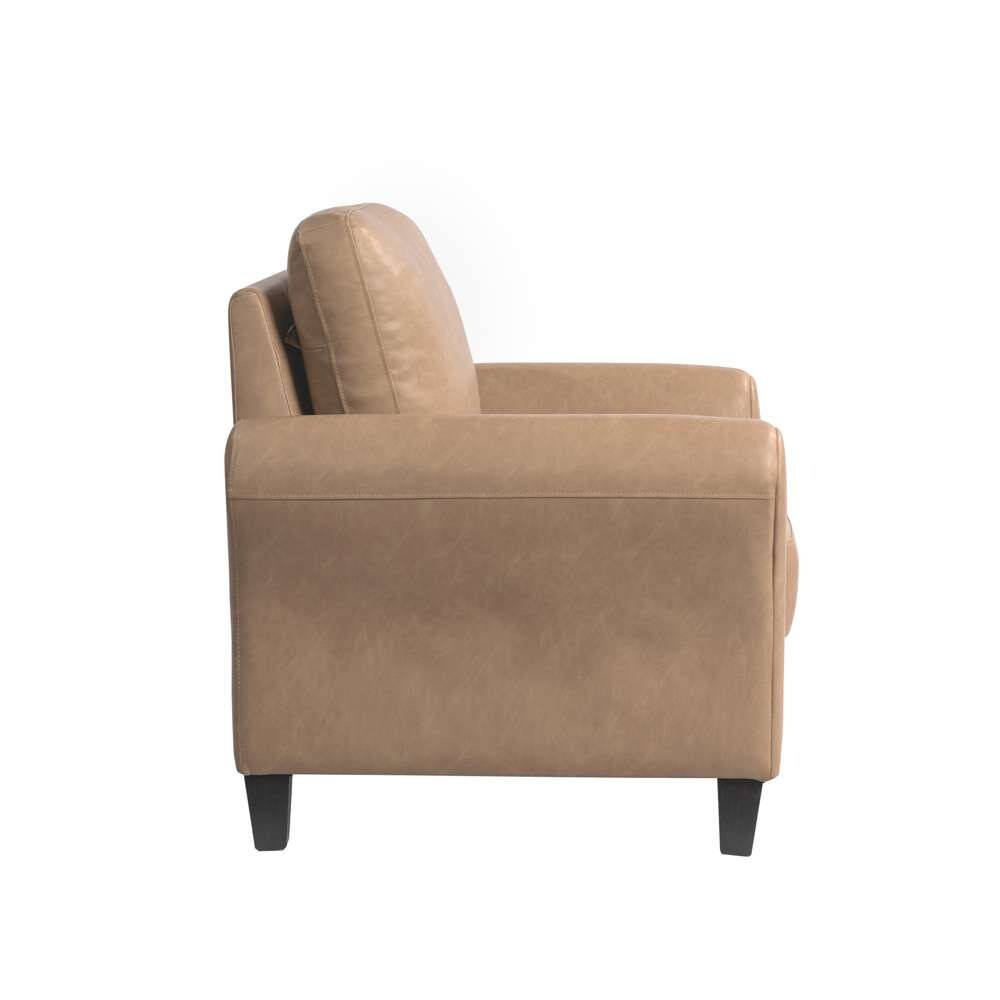 Lifestyle Solutions - Westley Chair with Rolled Arms, Light Brown Faux Leather - CCWENKS1LBRRA veiw 3