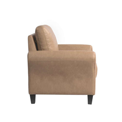 Lifestyle Solutions - Westley Chair with Rolled Arms, Light Brown Faux Leather - CCWENKS1LBRRA veiw 3