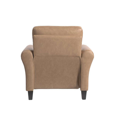 Lifestyle Solutions - Westley Chair with Rolled Arms, Light Brown Faux Leather - CCWENKS1LBRRA veiw 5