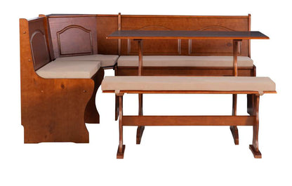 Linon Home Decor - Chelsea Nook Set with Cushions, Walnut/Beige - K90375WALBGESET veiw 1