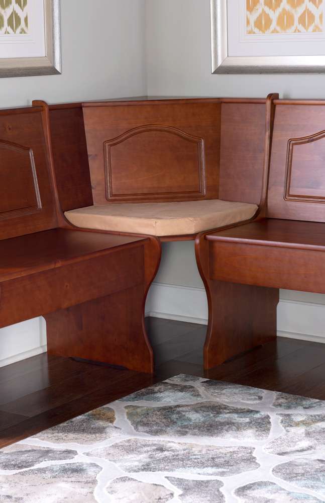 Linon Home Decor - Chelsea Nook Set with Cushions, Walnut/Beige - K90375WALBGESET veiw 4