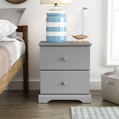Living Essentials by Hillsdale - Campbell Wood 2 Drawer Nightstand, Gray - 2731-772 veiw 3