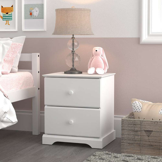 Living Essentials by Hillsdale - Campbell Wood 2 Drawer Nightstand, White - 2729-772 veiw 2