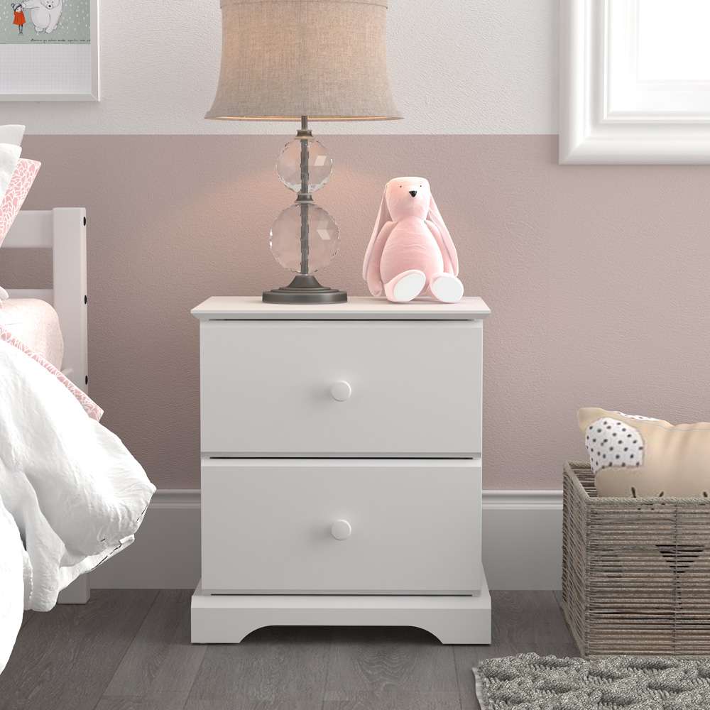 Living Essentials by Hillsdale - Campbell Wood 2 Drawer Nightstand, White - 2729-772 veiw 3