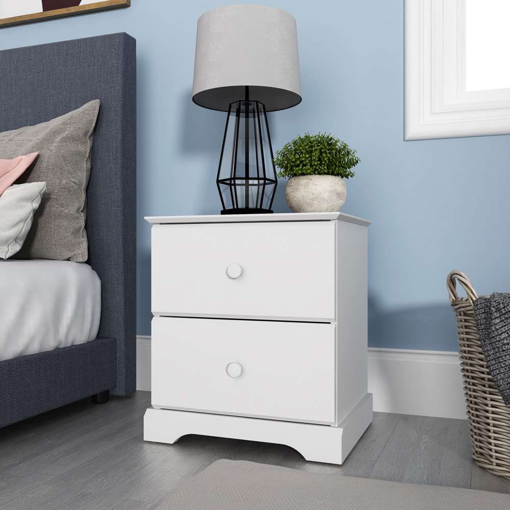 Living Essentials by Hillsdale - Campbell Wood 2 Drawer Nightstand, White - 2729-772 veiw 4