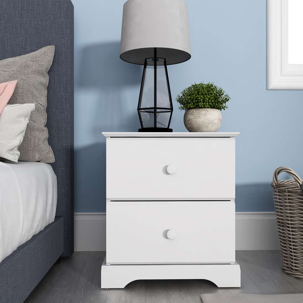 Living Essentials by Hillsdale - Campbell Wood 2 Drawer Nightstand, White - 2729-772 veiw 6