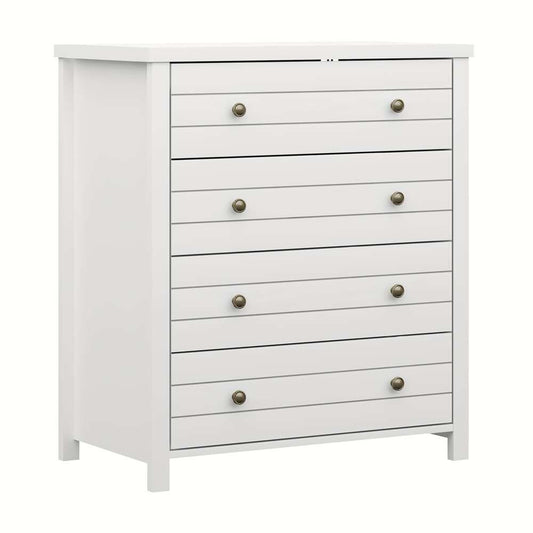 Living Essentials by Hillsdale - Harmony Wood 4 Drawer Chest, Matte White - 5271-784 veiw 1